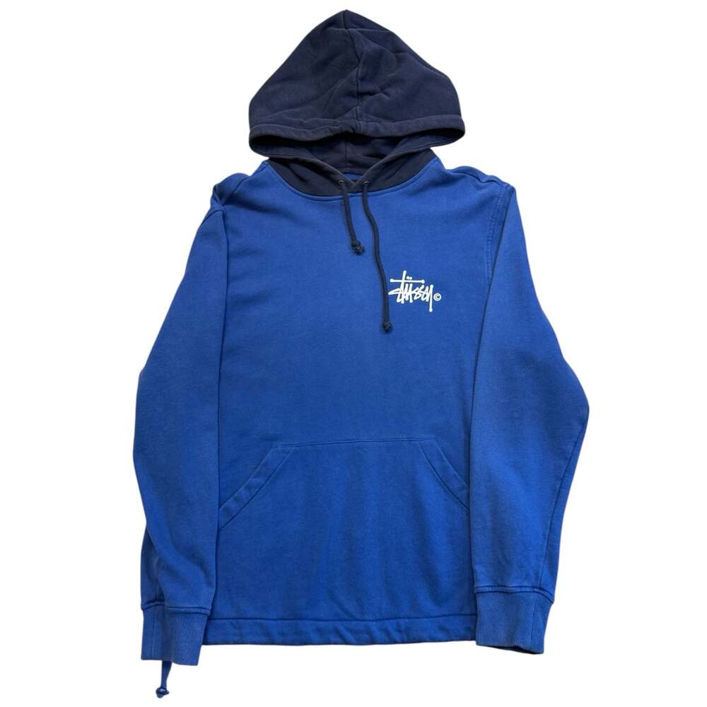 Stüssy Two-Tone Pullover Hoodie with Logo Graphics